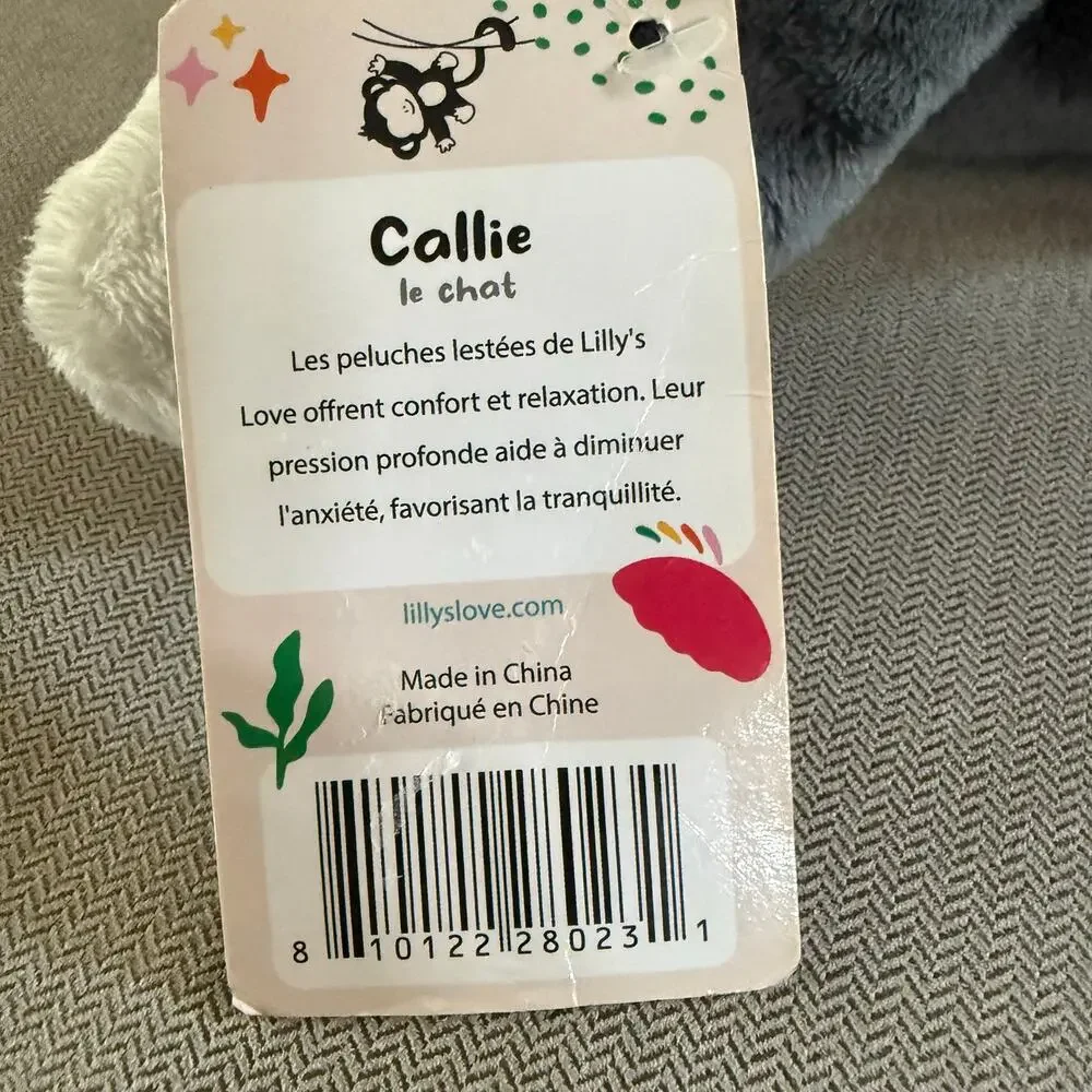 Lilly’s Love Callie the Cat Weighted Plush Gray 10